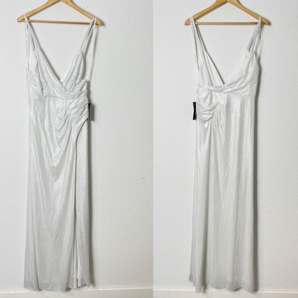 RETROFETE Yesi white Shimmer Maxi Dress XS - Picture 2 of 11